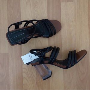 Zara Strappy Sandals with Clear Heel ☆NEW☆
